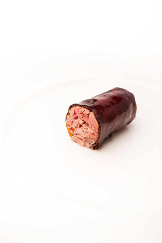 Confit pheasant roulade in sherry jelly | Gastronomixs