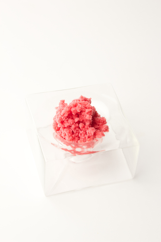 Granité van framboos en frambozenazijn recept