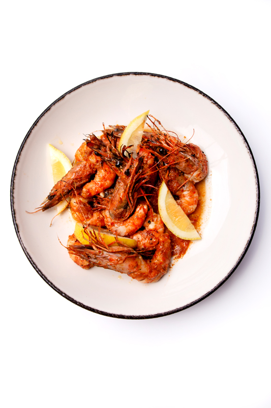 Gamba piri piri van de kamado Gastronomixs