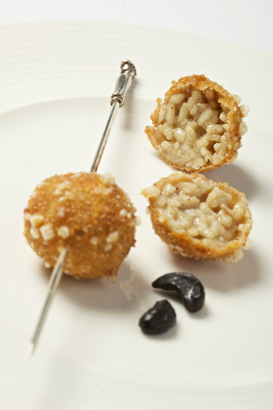 Mini Risotto Croquettes With Black Garlic Gastronomixs