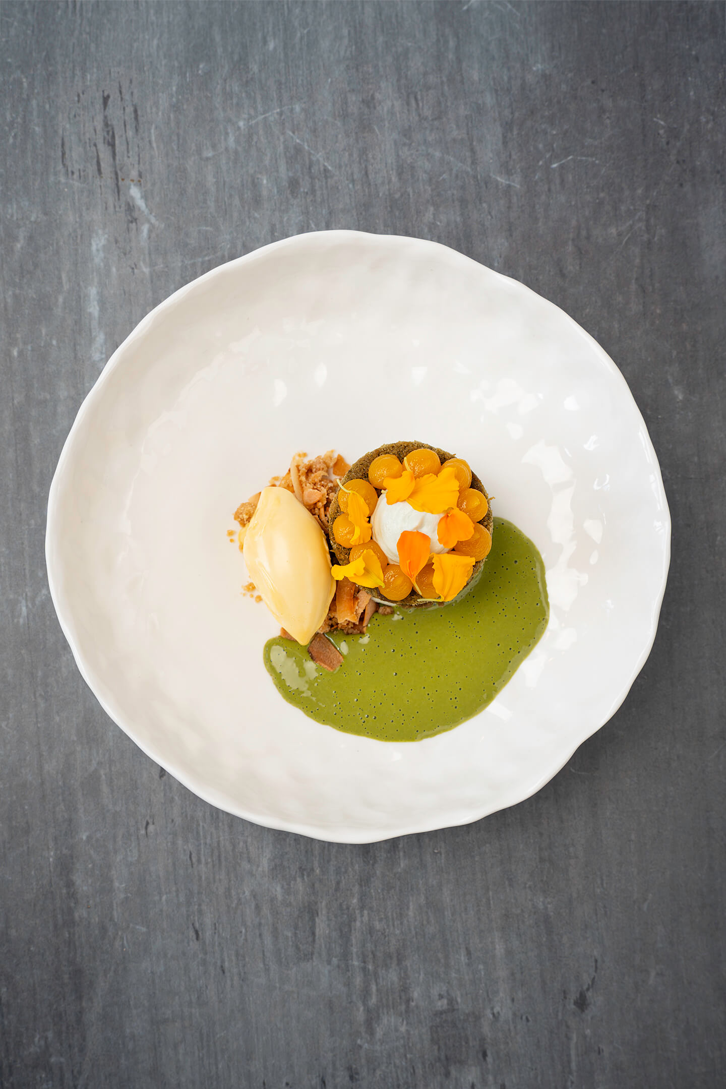 Matcha, pandan, passievrucht en kokos