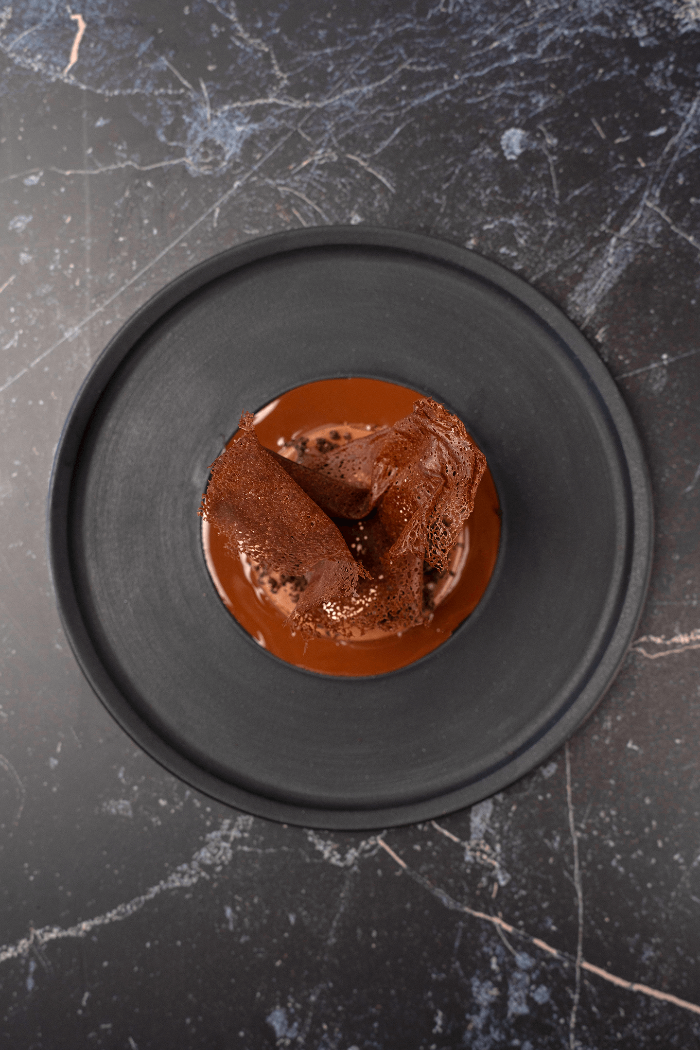 Donkere chocolade met vanille-ijs en truffel